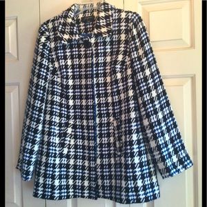 Josephine Blue Houndstooth  Short Coat